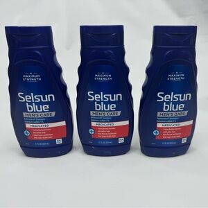 Selsun Blue Maximum Strength Men's Care Dandruff Shampoo 11 Fl Oz Lot Of 3